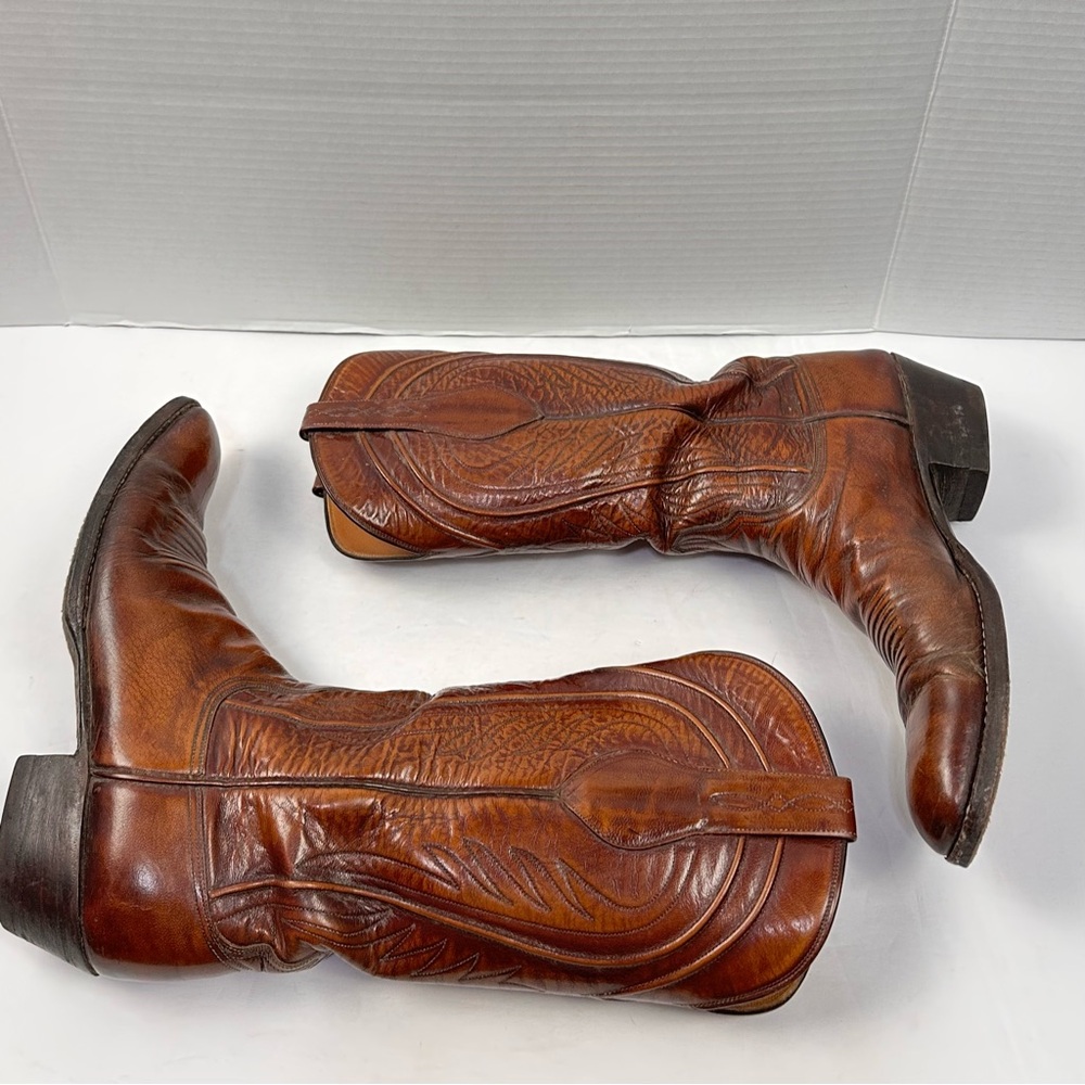 Lucchese Vintage San‎ Antonio Goatskin Cowboy Boots Sz 9A - Picture 9 of 9